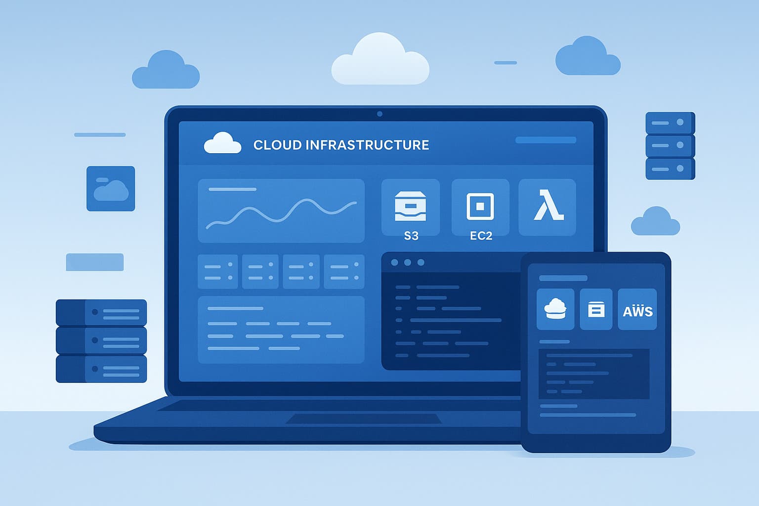 Cloud hosting infrastructure and dashboards